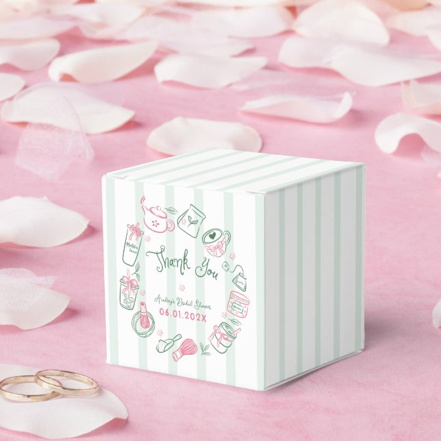 Minimal Perfect Matcha  Bridal Shower Thank You Favor Boxes (Wedding)