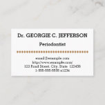 [ Thumbnail: Minimal Periodontist Business Card ]