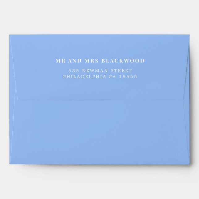 Minimal Periwinkle Blue Return Address Envelope (Back (Top Flap))