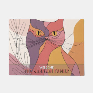 Minimal Persian Cat Floormat Cat Mom Cat Dad Doormat