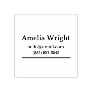 Minimal Personal Address Stamp Name, Email & Phone