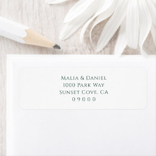 Minimal Personalised Wedding Return Address Label
