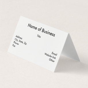 Minimal Personalize Name of Business Information Card