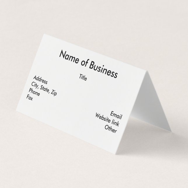 Minimal Personalize Name of Business Information Card (Front)