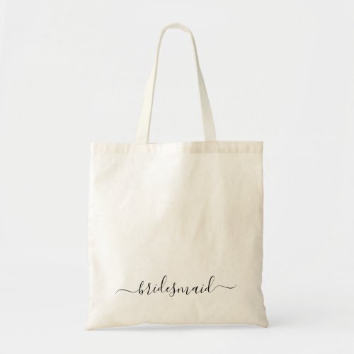 Minimal Personalized Calligraphy Bridesmaid    Tote Bag