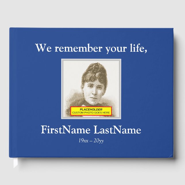 Minimal, Personalized Funeral Guest Book (Front)