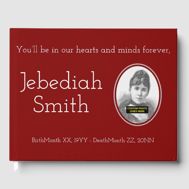 Minimal & Personalized Memorial Guestbook (Front)