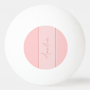 Minimal Personalized Name Blush Pink Ping Pong Ball