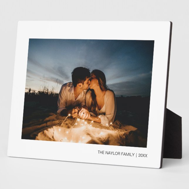 Minimal Personalized Photo Plaque with Easel (Side)