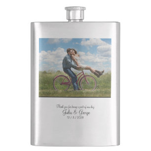 Minimal Personalized Photo Wedding Party Flask