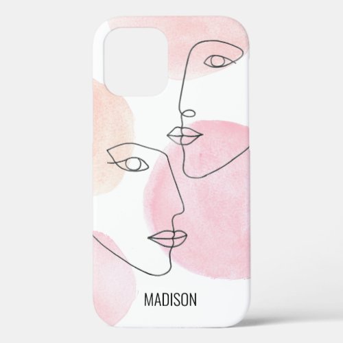 Minimal Personalized Pink iPhone 12 Case