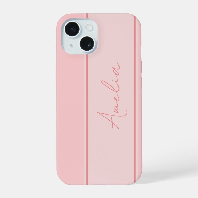 Minimal Personalized Pink Iphone Case (Back)