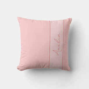 Minimal Personalized Pink Throw Pillow