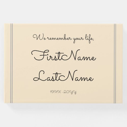 Minimal  Personalized Sympathy Guestbook