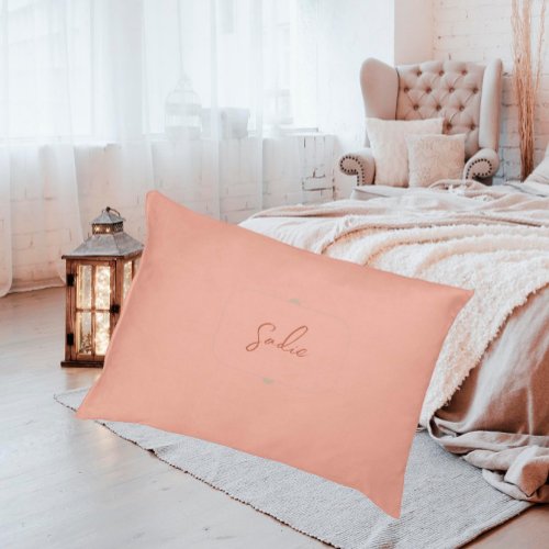 Minimal Pet Name Dog Bed _ Boho Warm _ Blush