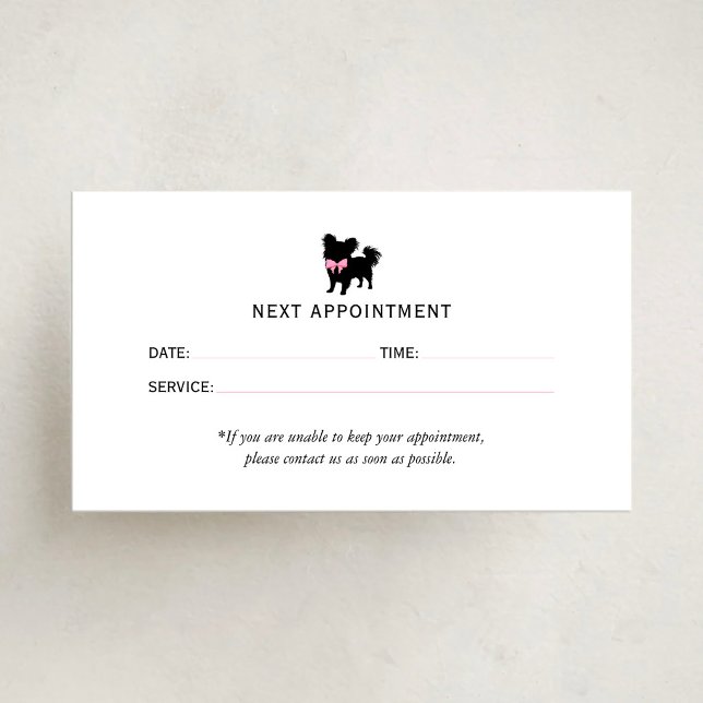 Minimal Pet Silhouette Dog Grooming Appointment Card (Creator Uploaded)