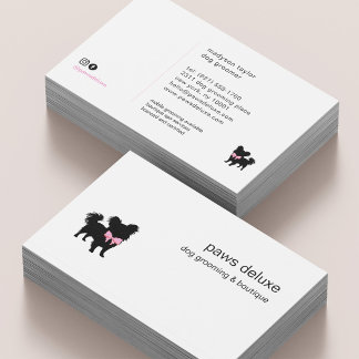 Minimal Pet Silhouette Dog Grooming Business Card