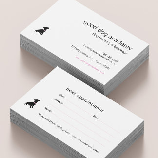 Minimal Pet Silhouette Dog Trainer  Appointment Card