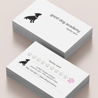 Minimal Pet Silhouette Dog Trainer Reward Loyalty Card