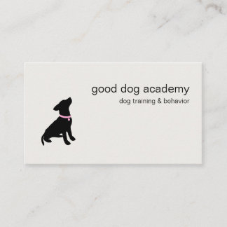 Minimal Pet Silhouette Dog Training Business Card