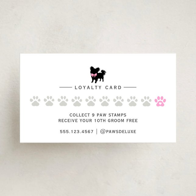 Minimal Pet Silhouette Groomer Pet Salon Reward Loyalty Card (Creator Uploaded)