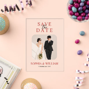 Minimal Photo Acrylic Save the Date Card