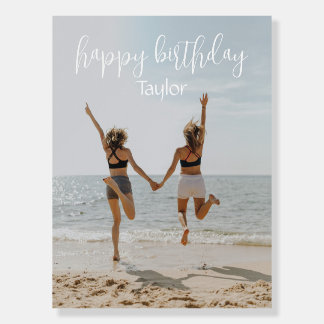 Minimal Photo Any Birthday Happy Birthday Name Foam Board