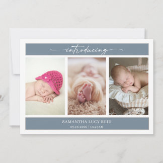Minimal Photo Baby Introducing Announcement Card