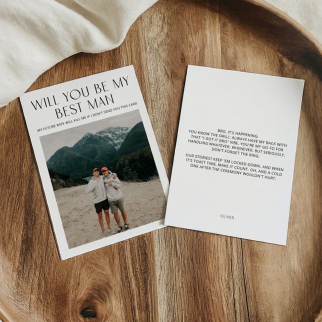 Minimal Photo Best Man Proposal Card (Minimal Photo Best Man Proposal Card)