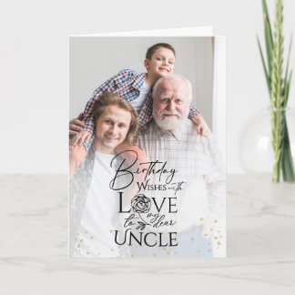 Minimal Photo Birthday Keepsake Uncle Card