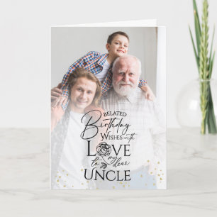 Minimal Photo Birthday Keepsake Uncle Card