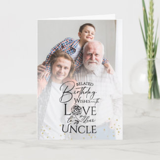 Minimal Photo Birthday Keepsake Uncle Card