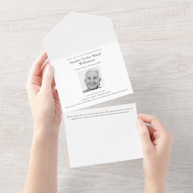Minimal photo capture memories  memorial  all in one invitation (Tearaway)