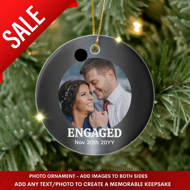 Minimal PHOTO Christmas Decoration Gray Engagement (Creator Uploaded)