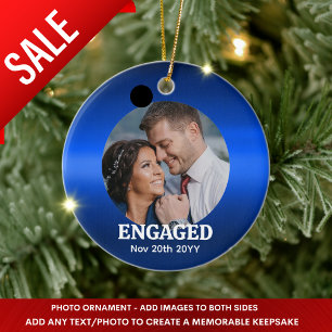 Minimal PHOTO Christmas Decoration Metallic Blue