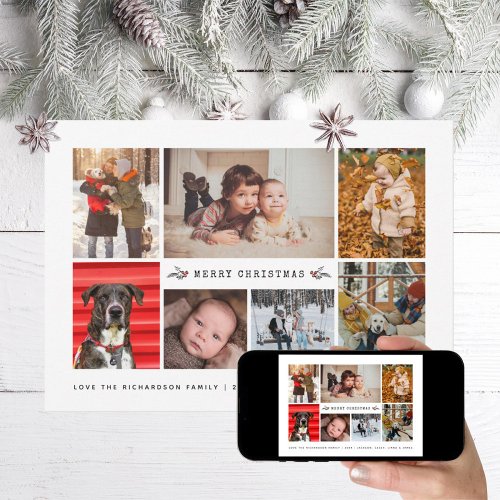 Minimal Photo Collage Holiday Card