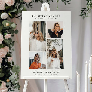 Minimal Photo Collage Sympathy Funeral Memorial Foam Board