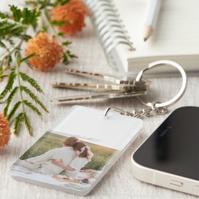 Minimal Photo Drive Safe I Love You Keychain (Front Right)