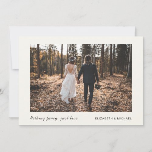 Minimal Photo Elopement Cream Announcement