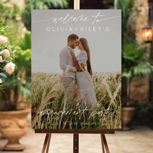Minimal Photo Engagement Party Welcome Overlay Foam Board