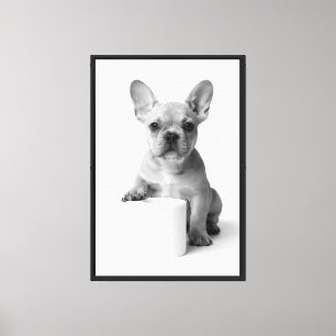 Minimal Photo French Bulldog Puppy Toilet Paper Canvas Print