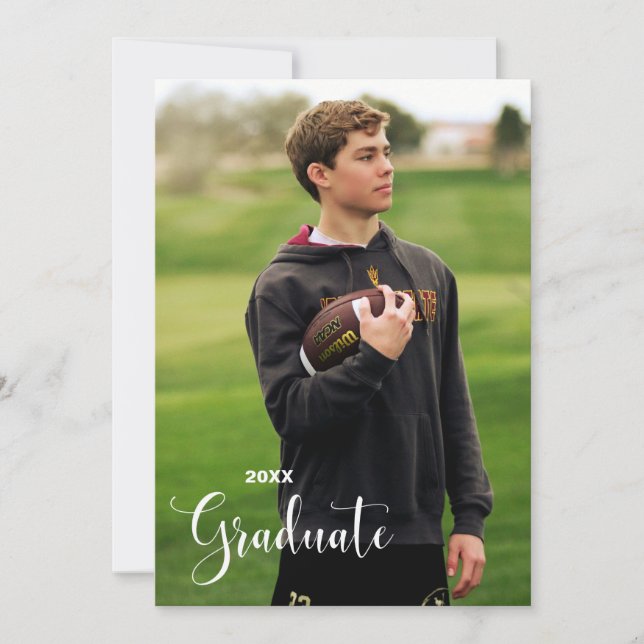 Minimal Photo Graduation and Reception Invitation (Front)