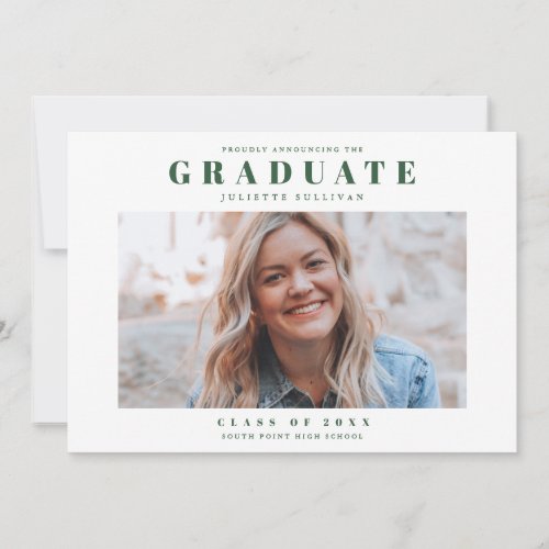 Minimal photo graduation announcement