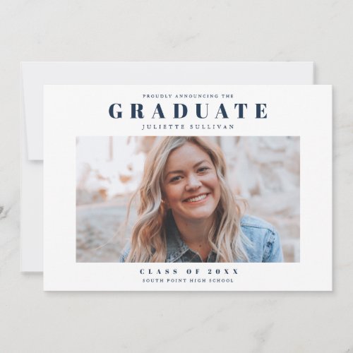 Minimal photo graduation announcement