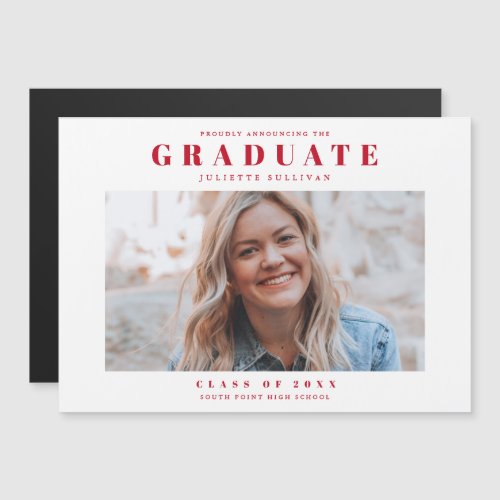 Minimal photo graduation announcement