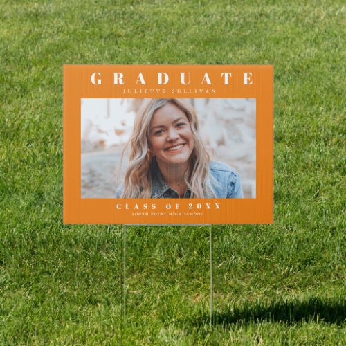 Minimal photo graduation announcement party sign