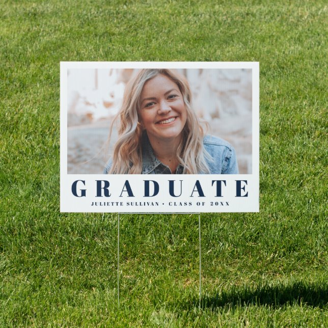 Minimal photo graduation announcement party sign (Insitu)