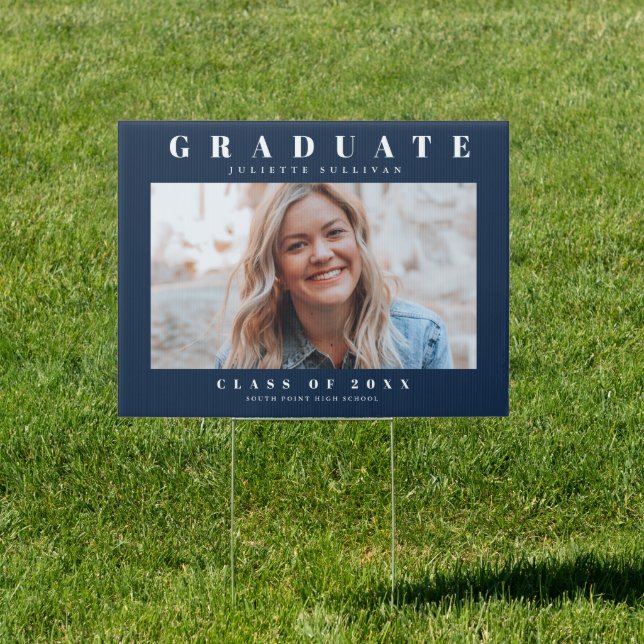 Minimal photo graduation announcement party sign (Insitu)