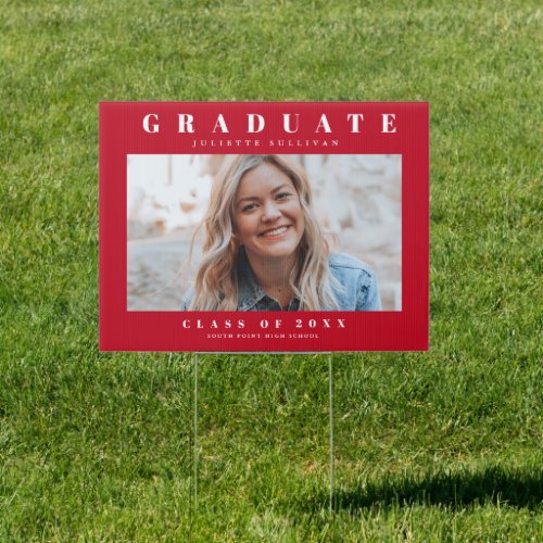 Minimal photo graduation announcement party sign