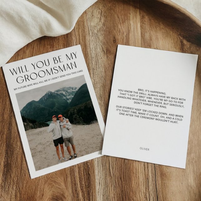 Minimal Photo Groomsman Proposal Card (Minimal Photo Groomsman Proposal Card)